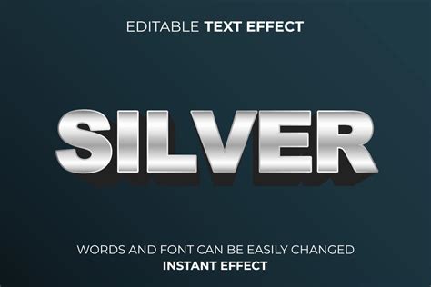 Silver Text Effect Template .